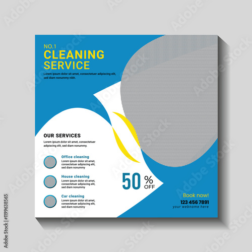 No.1 Cleaning Service and Flyer Template photo