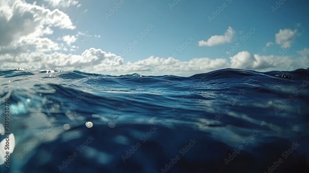 Ocean Waves Under A Partly Cloudy Sky Ocean Waves Under A Partly Cloudy Sky