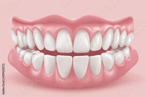 white teeth and gums, arranged in a curved formation photo