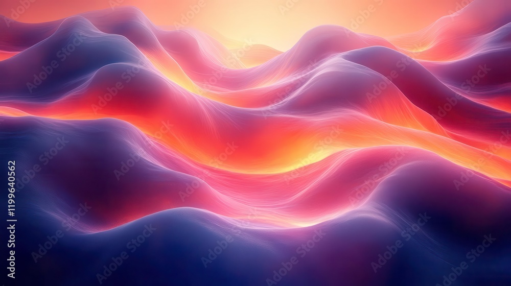 A vibrant, abstract landscape of swirling waves in hues of purple, pink, and orange, creating a dreamy, ethereal effect. A vibrant, abstract landscape of swirling waves in hues of purple, pink, and orange, creating a dreamy, ethereal effect.