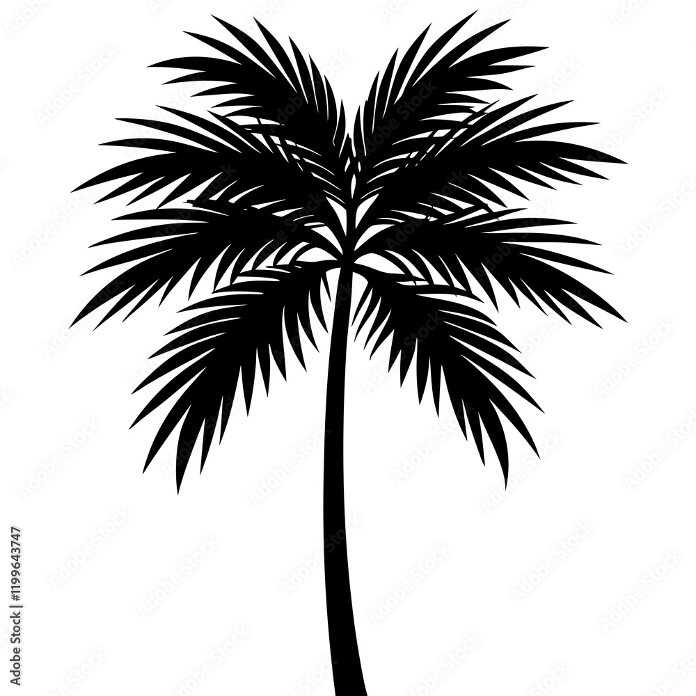 Obraz premium palm-frond-silhouette-vector-illustration