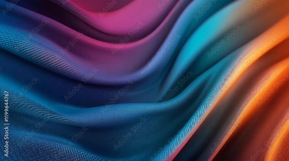 Fototapeta premium Abstract Colorful Fabric Waves: A Symphony of Hues