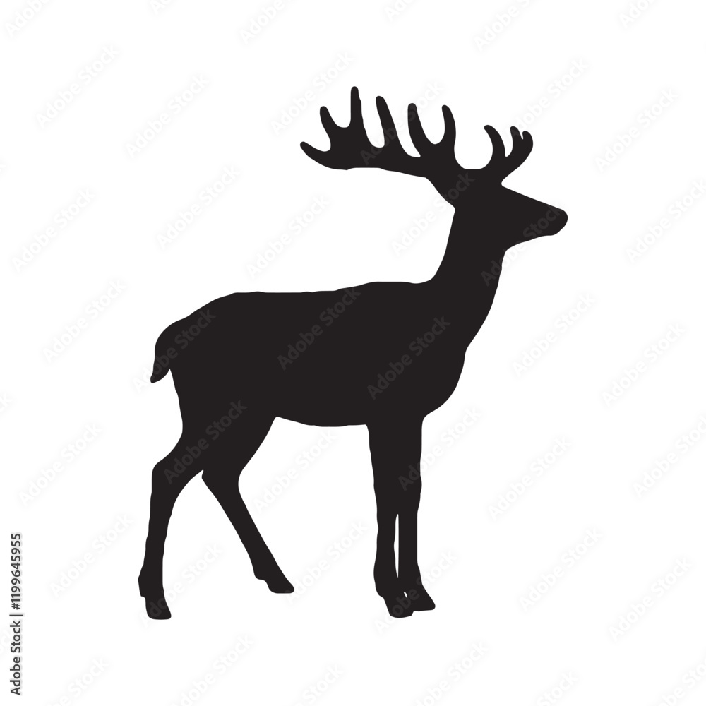Obraz premium Deer silhouette vector file isolated with white background