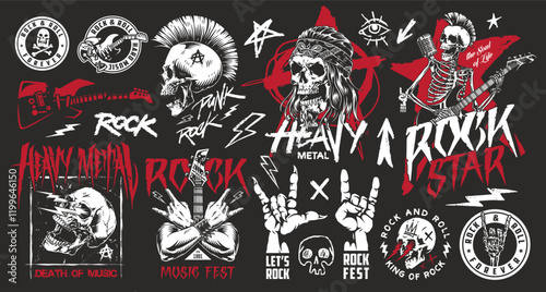 Rock and heavy metal themed graphic art collection