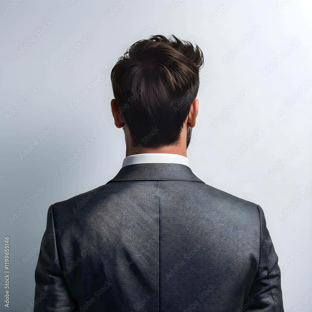 Man Standing with His Back to the Wall - Reflective Moment Man Standing with His Back to the Wall - Reflective Moment