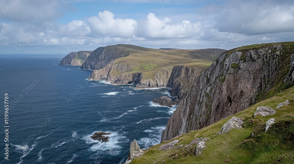 Dramatic Coastal Cliffs and Ocean View in Ireland Dramatic Coastal Cliffs and Ocean View in Ireland