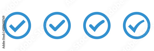 Check mark icon. Tick symbol. Check mark set. Vector illustration. photo