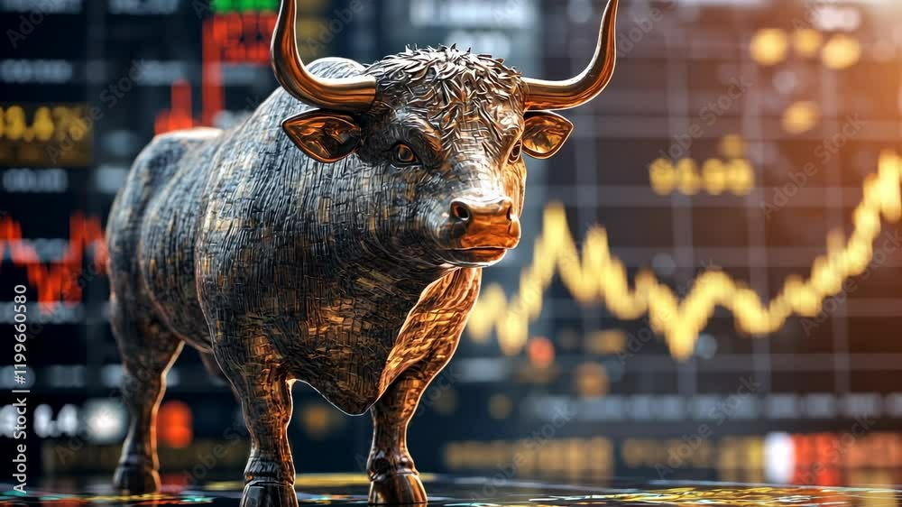 Golden Bull Market Symbol, stock market, finance, investment, trading, economy Golden Bull Market Symbol, stock market, finance, investment, trading, economy