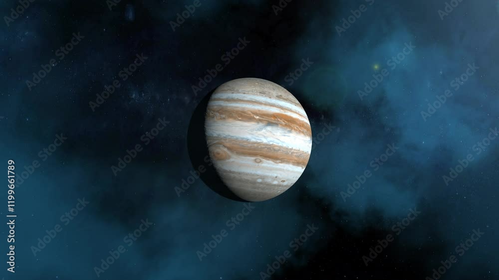 View of the planet Jupiter in space.