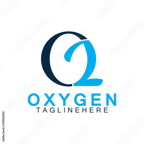 Creative and simple Oxygen Icon Logo design, o2, initial O and Number 2 logo