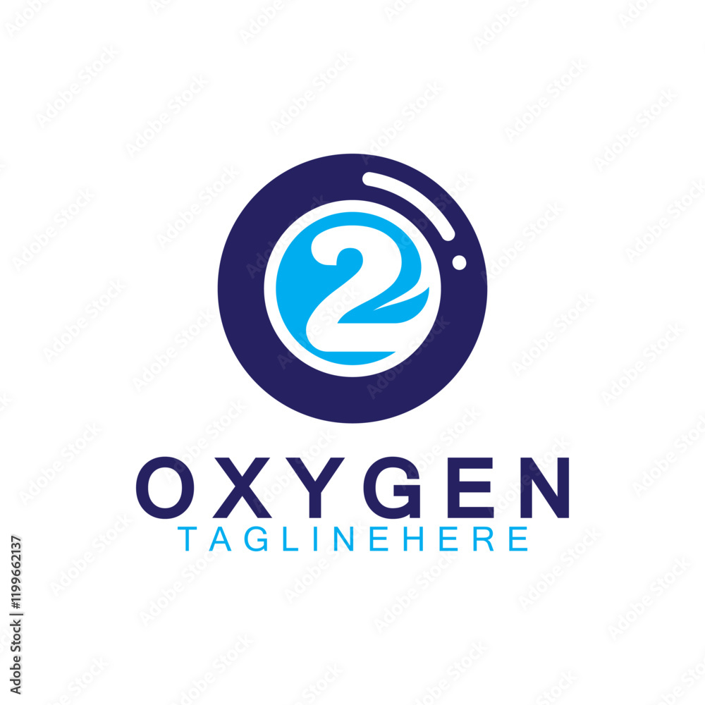 Creative and simple Oxygen Icon Logo design, o2, initial O and Number 2 logo Creative and simple Oxygen Icon Logo design, o2, initial O and Number 2 logo