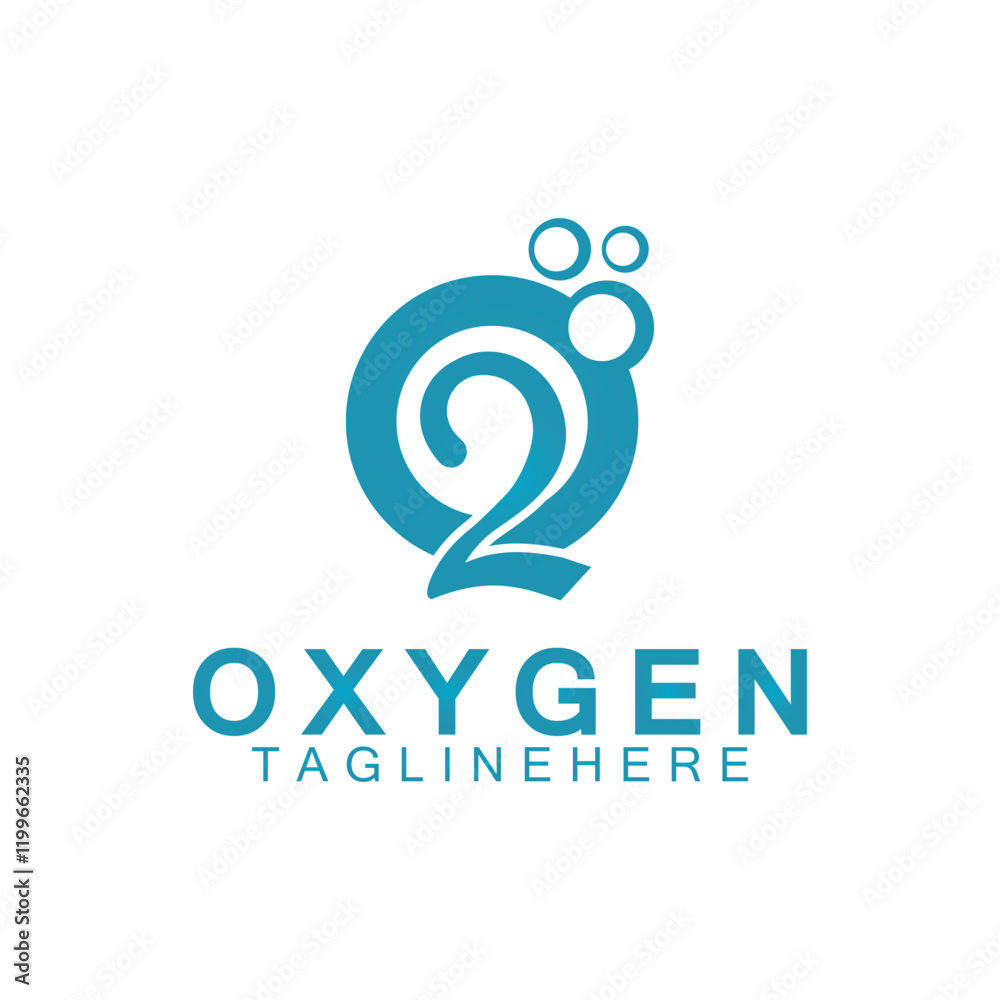 Obraz premium Creative and simple Oxygen Icon Logo design, o2, initial O and Number 2 logo