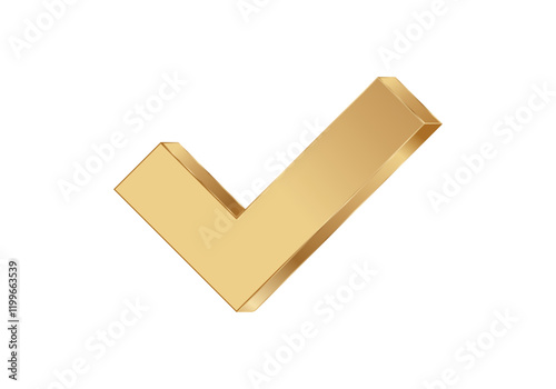 A shiny golden checkbox icon symbolizes approval, validation, and confirmation.