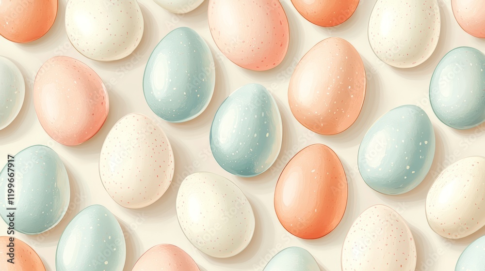 Watercolor Easter Egg Pattern with Botanical Elements - Festive Background 21 Watercolor Easter Egg Pattern with Botanical Elements - Festive Background 21