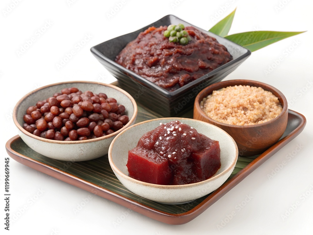 anko red adzuki bean paste, classic serving, isolated on white background
anko red adzuki bean paste, classic serving, isolated on white background