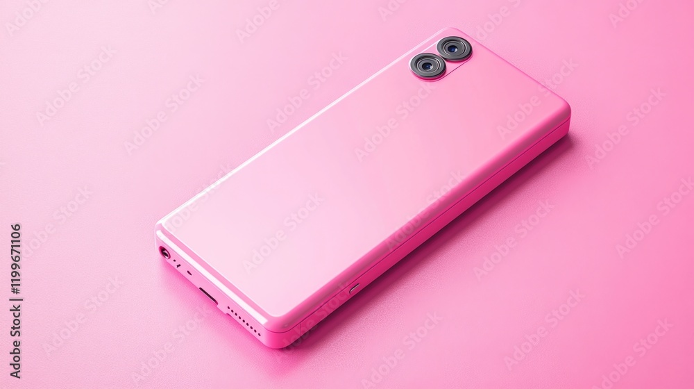 This is a stylish pink smartphone with dual front and rear cameras, perfect for capturing high-quality photos and videos. The device features a modern sleek design This is a stylish pink smartphone with dual front and rear cameras, perfect for capturing high-quality photos and videos. The device features a modern sleek design