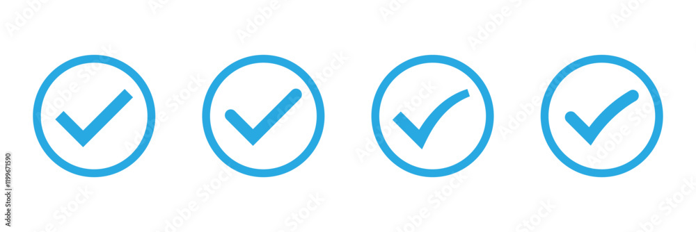 Check mark icon. Tick symbol. Check mark set. Vector illustration. Check mark icon. Tick symbol. Check mark set. Vector illustration.