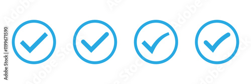 Check mark icon. Tick symbol. Check mark set. Vector illustration.