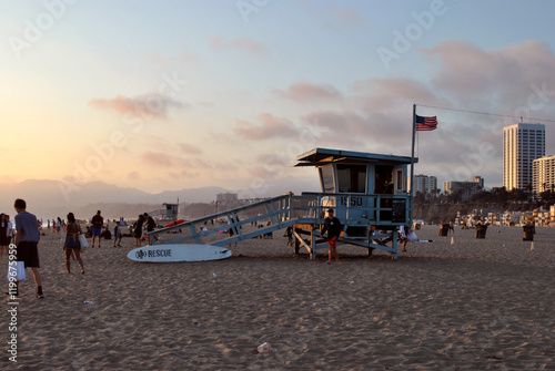 Lifeguard tower on the Santa Monica beach