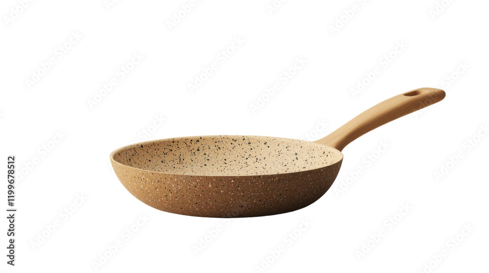A modern, eco-friendly frying pan with a non-stick surface, perfect for healthy cooking, displayed against a white isolated background. A modern, eco-friendly frying pan with a non-stick surface, perfect for healthy cooking, displayed against a white isolated background.