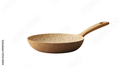 A modern, eco-friendly frying pan with a non-stick surface, perfect for healthy cooking, displayed against a white isolated background.