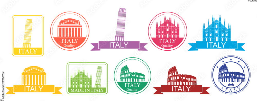 Obraz premium Italy logo. Isolated Italy on white background
