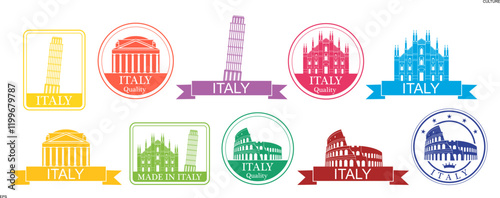 Italy logo. Isolated Italy on white background