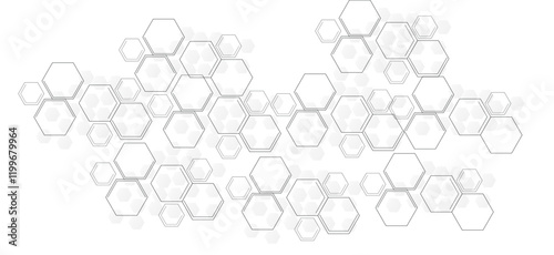 geometric honeycomb structure, Hexagonal pattern, white background, minimalist design, interconnected shapes,