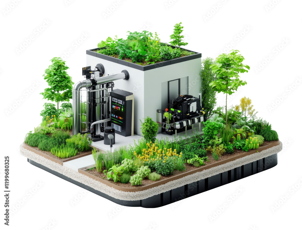 Fototapeta premium Smart Irrigation System with Automatic Controls for Efficient Watering