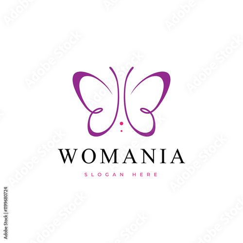butterfly salon cosmetic concept modern minimalist logo design vector