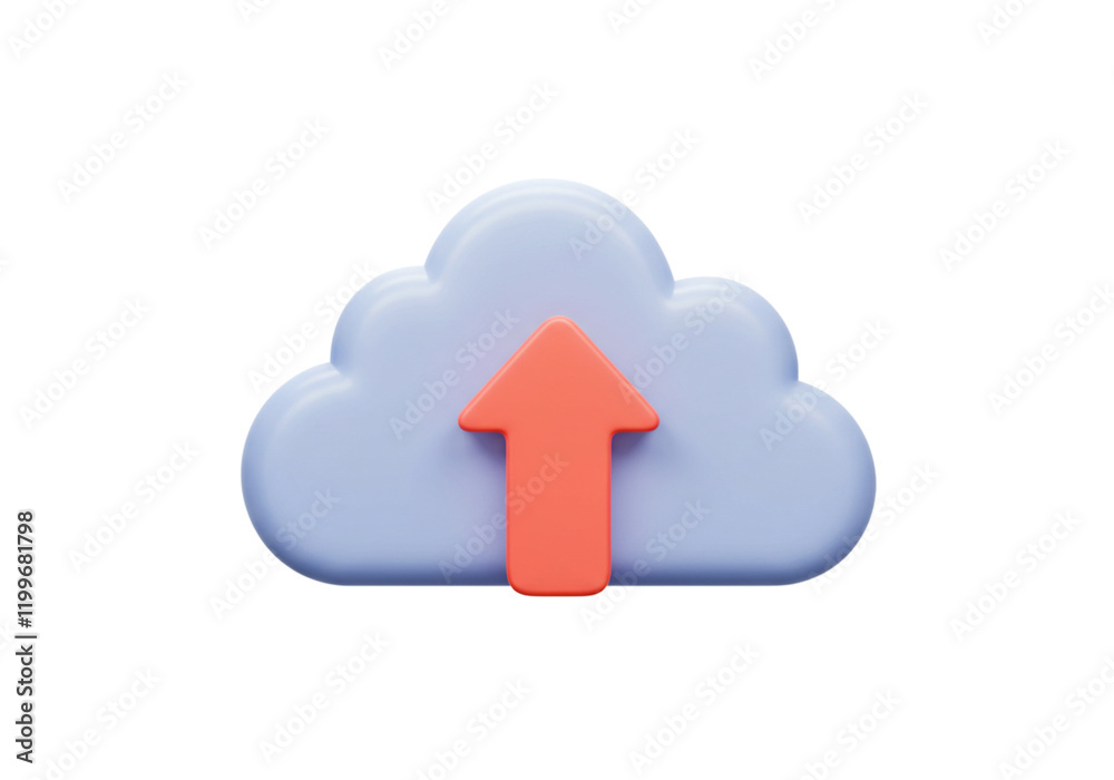 3D Render Cloud Upload Icon Pastel Purple Orange Arrow Digital Technology Data Storage Network Web 3D Render Cloud Upload Icon Pastel Purple Orange Arrow Digital Technology Data Storage Network Web