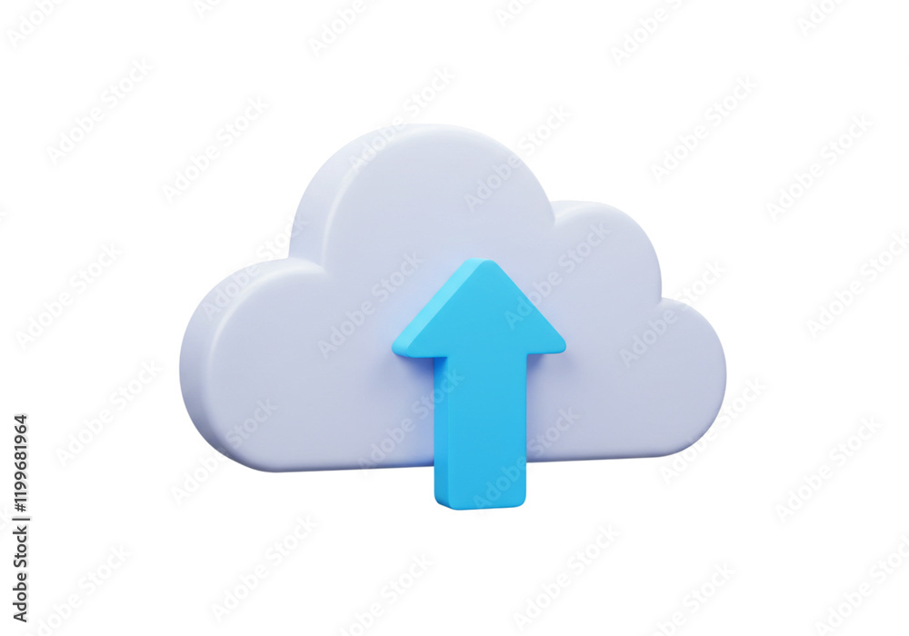 3D Render Cloud Upload Icon Digital Pastel Blue White Data Clean Arrow Design Symbol Modern Simple 3D Render Cloud Upload Icon Digital Pastel Blue White Data Clean Arrow Design Symbol Modern Simple