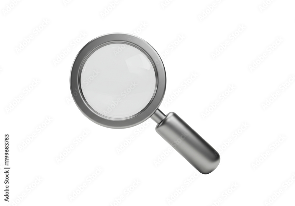 Magnifying Glass Metal Realistic 3D Render Search Icon Tool Modern Design Graphic Element High Magnifying Glass Metal Realistic 3D Render Search Icon Tool Modern Design Graphic Element High