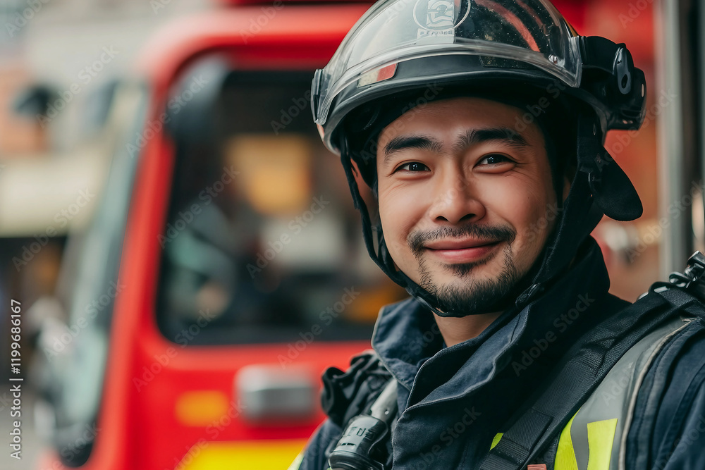 Generative AI Representation of a Firefighter Wearing a Protective Gas Mask During a Rescue Operation Generative AI Representation of a Firefighter Wearing a Protective Gas Mask During a Rescue Operation