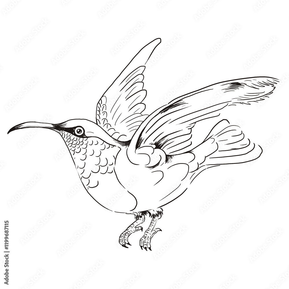 Obraz premium Hand drawn hummingbird transparent png