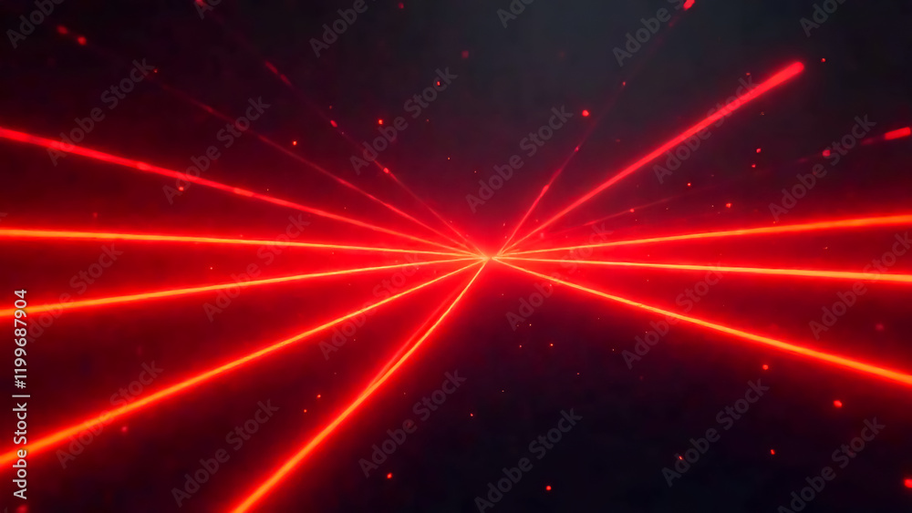 Naklejka premium Abstract multicolored luminous waves on a dark background with glitter on a dark background