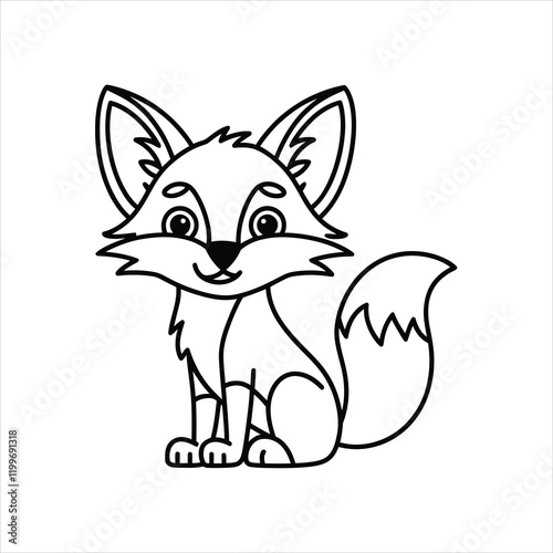 Wallpaper Mural Cute cartoon fox. Vector illustration isolated on a white background. Torontodigital.ca