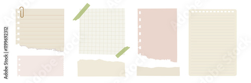 PNG Torn paper notes collection on transparent background