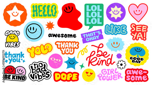 PNG Colorful motivational sticker collection on transparent background