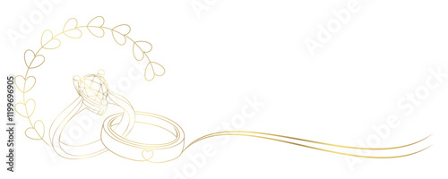 diamond wedding ring in vector line art style 1