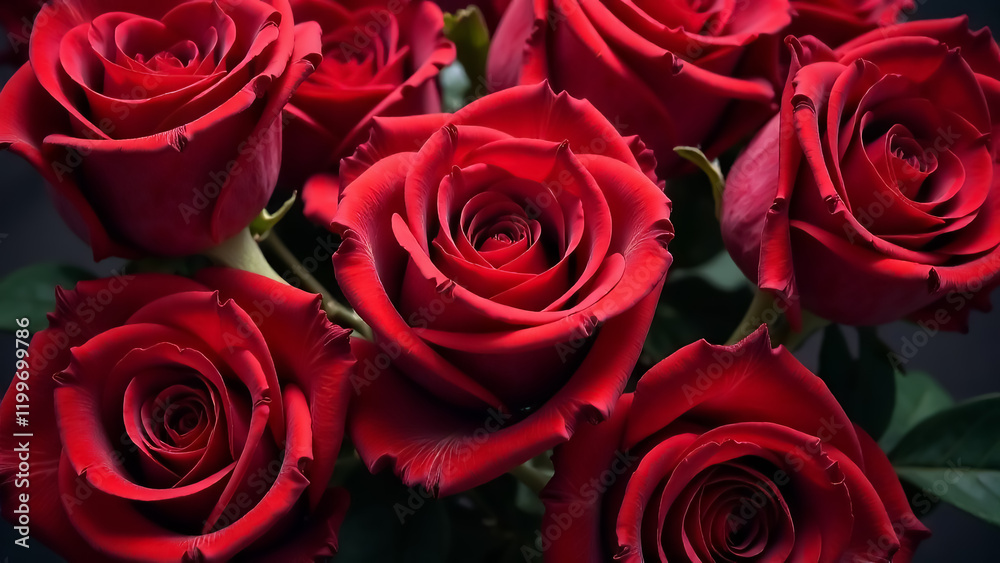 Obraz premium Red rose buds close-up