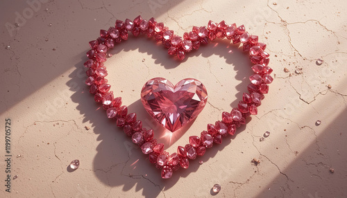 3d Heart shapes for aesthetic valentines day background and wallpaper