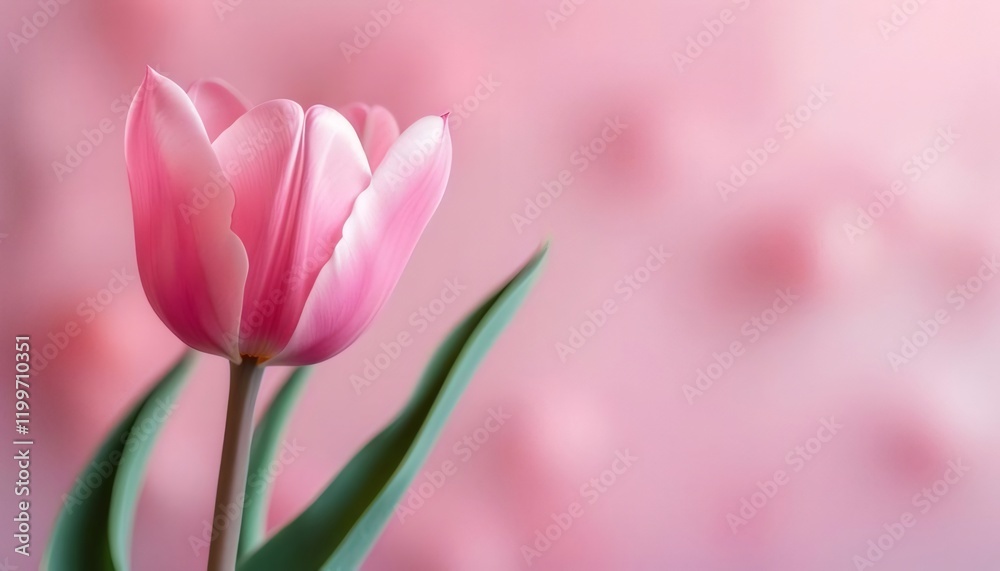 Pink tulip blossom, spring bloom, soft background, floral greeting card. Pink tulip blossom, spring bloom, soft background, floral greeting card.