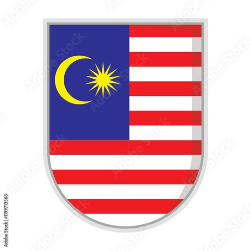 Malaysian national flag shield badge