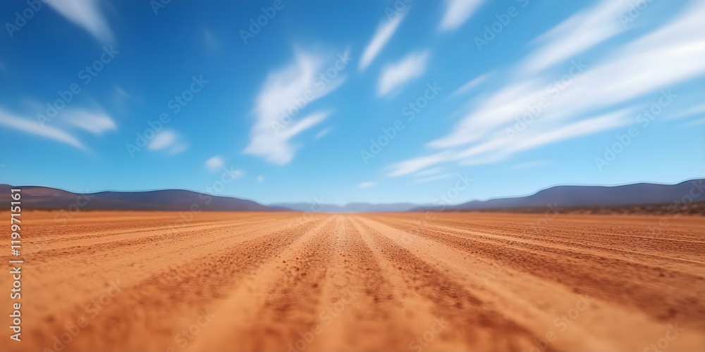 A vast desert landscape with a clear blue sky and distant mountains on the horizon, featuring sandy terrain and gentle clouds. Concept Desert Landscape, Clear Blue Sky, Distant Mountains A vast desert landscape with a clear blue sky and distant mountains on the horizon, featuring sandy terrain and gentle clouds. Concept Desert Landscape, Clear Blue Sky, Distant Mountains