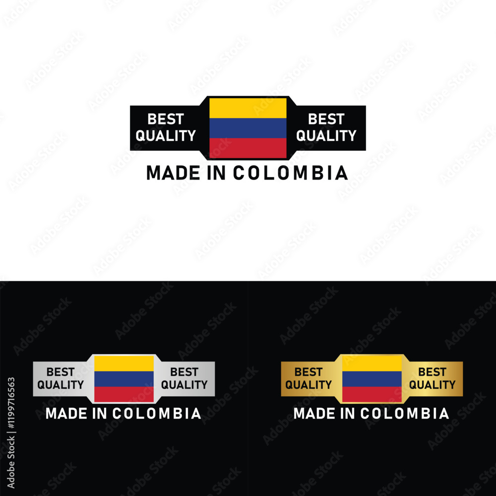 Obraz premium Made in Colombia Badge Tag Seal Stamp Logo