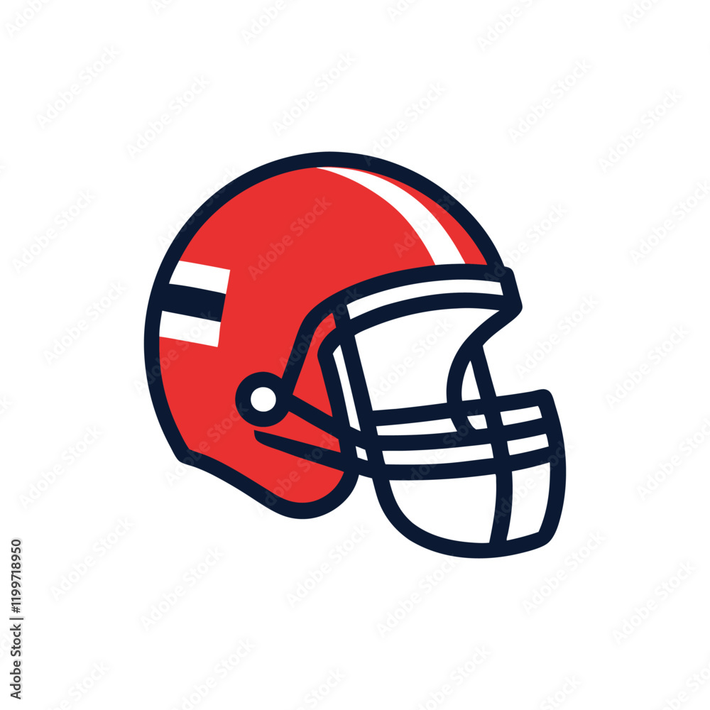 Fototapeta premium Iconic American Football Helmet Vector Illustration Design for Creative Projects on a White Background