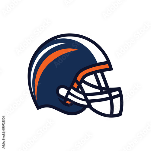 Iconic American Football Helmet Vector Illustration Design for  Creative Projects on a White Background