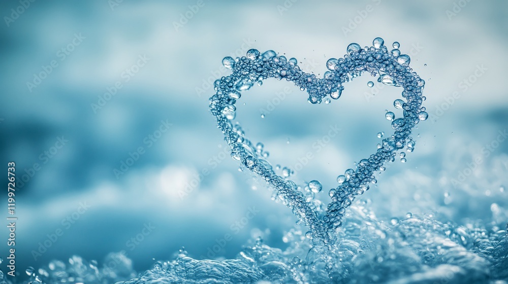 Heart of Water: A Serene Abstract Image of Love and Nature Heart of Water: A Serene Abstract Image of Love and Nature