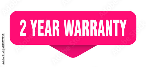 2 year warranty sticker. 2 year warranty sign on transparent background